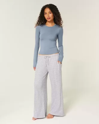 Pantalones anchos de canalé acogedores