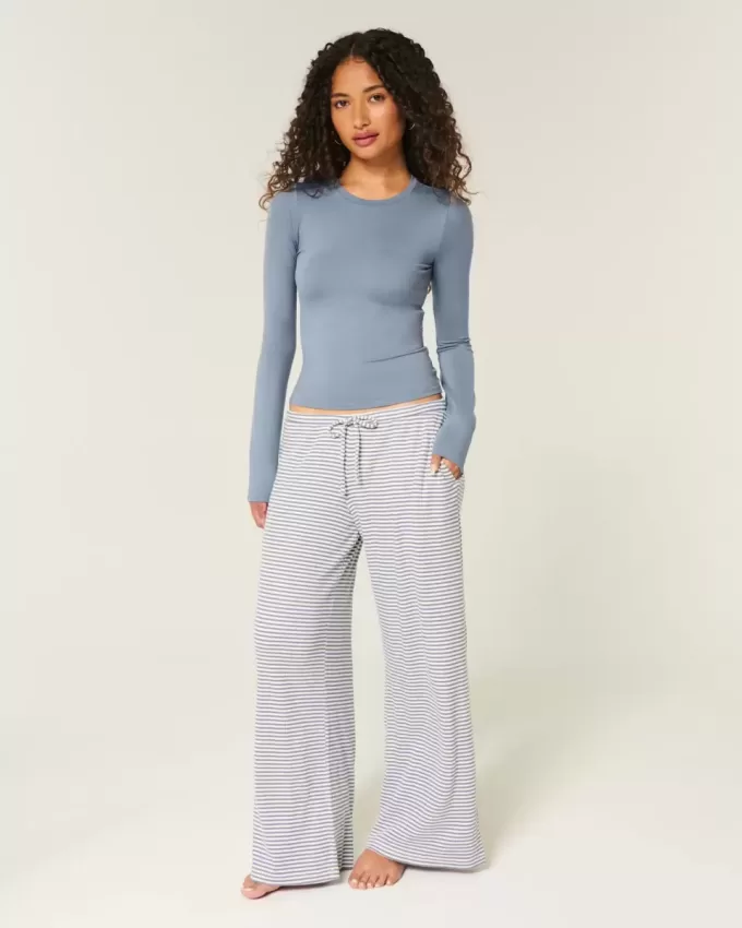 Pantalones anchos de canalé acogedores Pantalones anchos de canalé acogedores