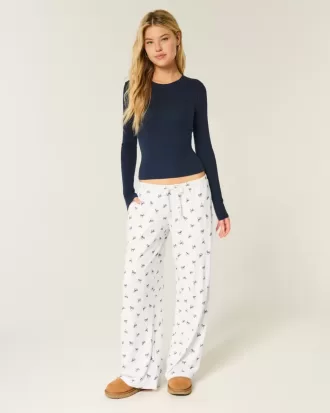 Pantalones anchos de canalé acogedores