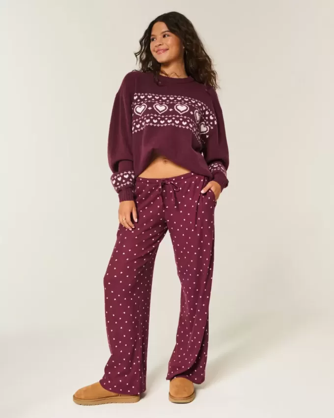 Pantalones anchos de canalé acogedores Pantalones anchos de canalé acogedores