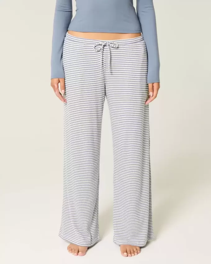 Pantalones anchos de canalé acogedores Pantalones anchos de canalé acogedores