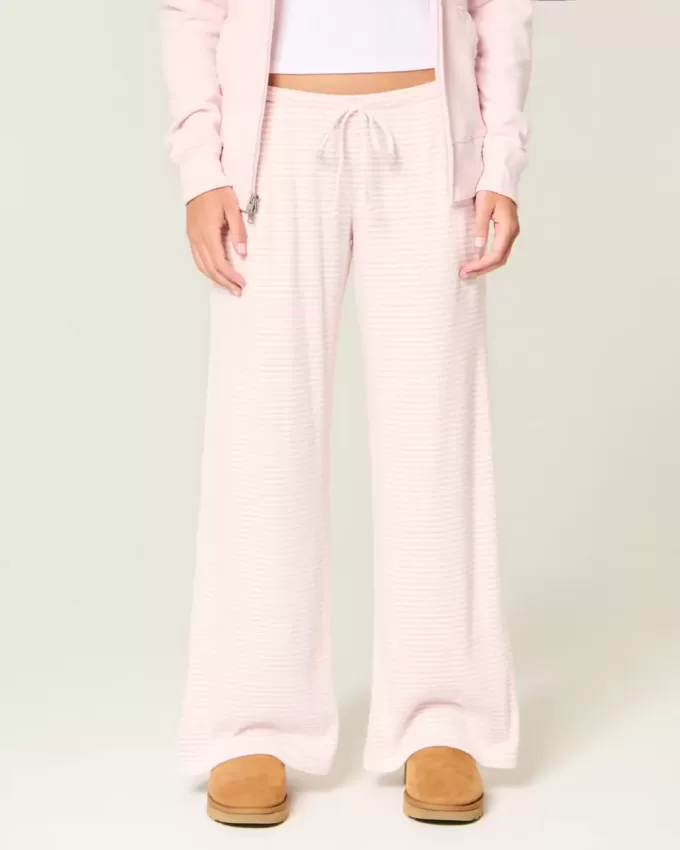 Pantalones anchos de canalé acogedores Pantalones anchos de canalé acogedores