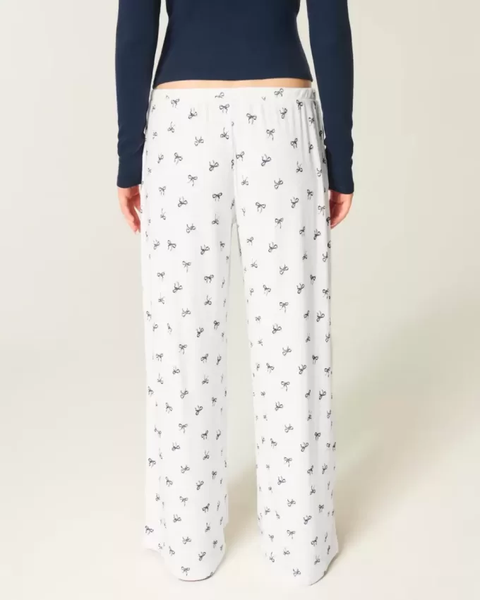 Pantalones anchos de canalé acogedores Pantalones anchos de canalé acogedores