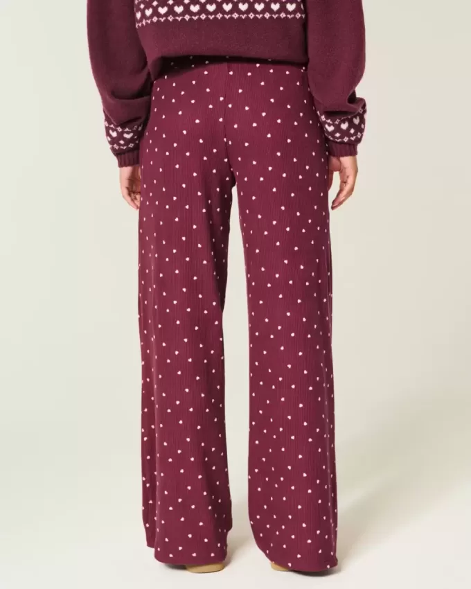Pantalones anchos de canalé acogedores Pantalones anchos de canalé acogedores