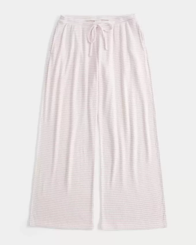 Pantalones anchos de canalé acogedores Pantalones anchos de canalé acogedores