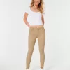Pantalones caqui súper ajustados de tiro alto