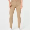 Pantalones caqui súper ajustados de tiro alto