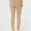 Pantalones caqui súper ajustados de tiro alto