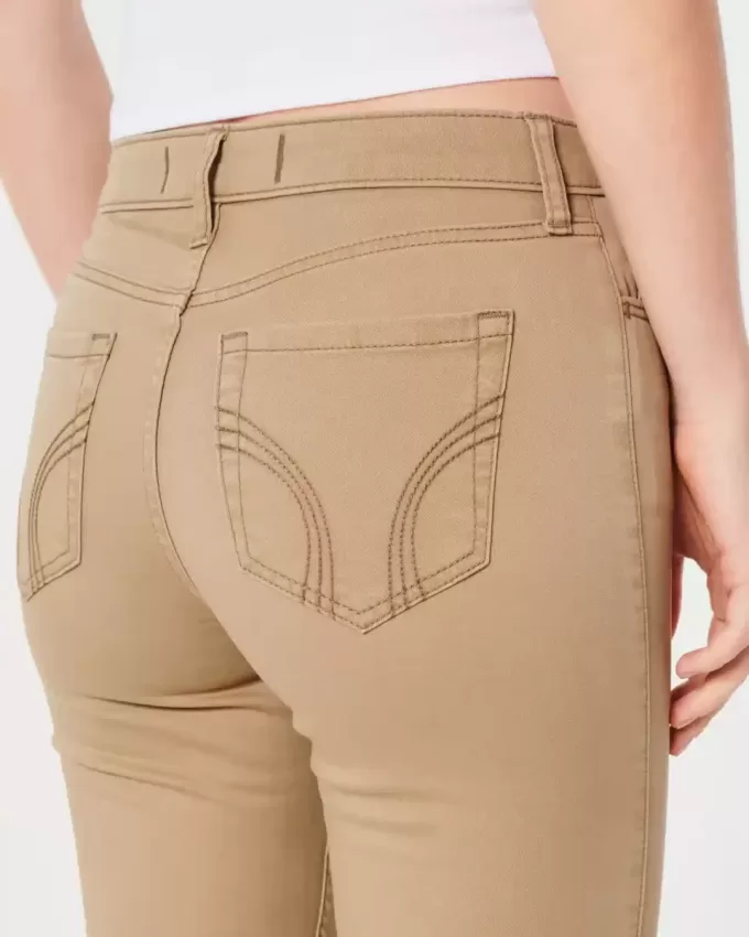 Pantalones caqui súper ajustados de tiro alto