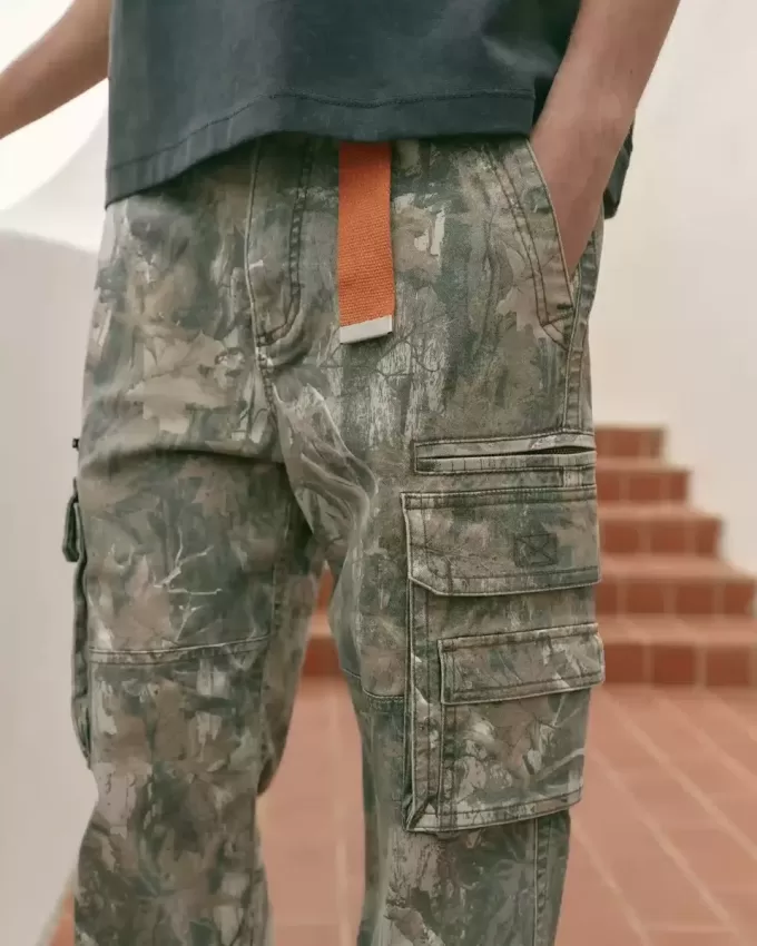 Pantalones cargo de camuflaje sueltos y de peso pesado