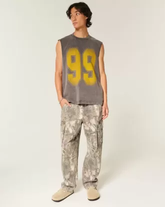 Pantalones cargo holgados estilo skater con camuflaje