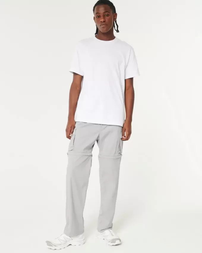 Pantalones cargo rectos desmontables con cremallera