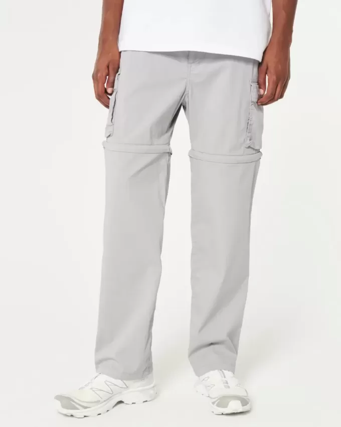 Pantalones cargo rectos desmontables con cremallera