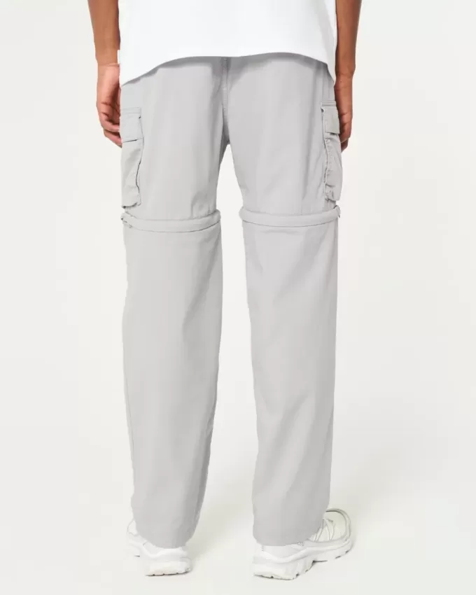Pantalones cargo rectos desmontables con cremallera