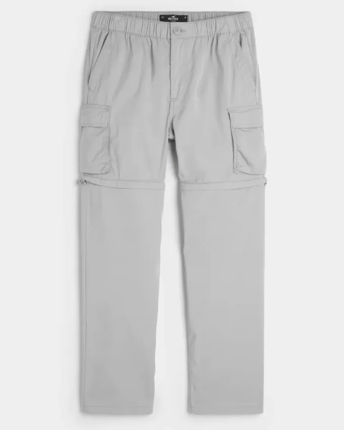 Pantalones cargo rectos desmontables con cremallera