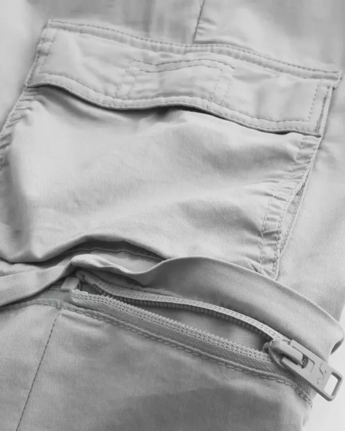 Pantalones cargo rectos desmontables con cremallera