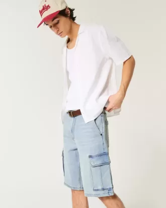 Pantalones cortos cargo holgados de mezclilla