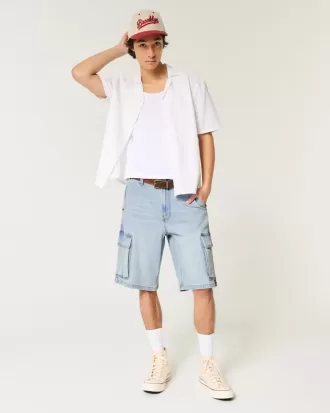 Pantalones cortos cargo holgados de mezclilla
