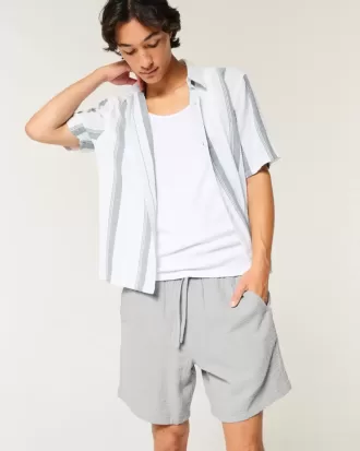Pantalones cortos de algodón arrugado por encima de la rodilla