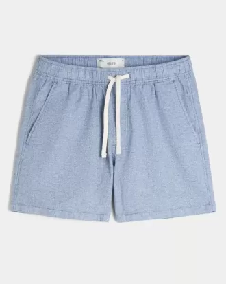 Pantalones cortos de mezcla de lino hasta medio muslo