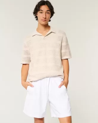 Pantalones cortos de mezcla de lino por encima de la rodilla