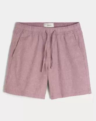 Pantalones cortos de mezcla de lino por encima de la rodilla