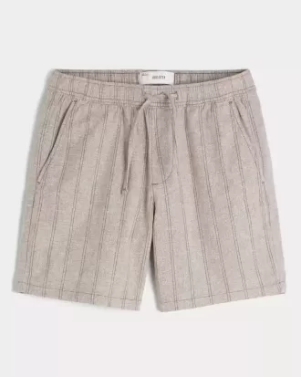 Pantalones cortos de mezcla de lino por encima de la rodilla