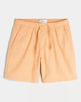 Pantalones cortos de mezcla de lino por encima de la rodilla