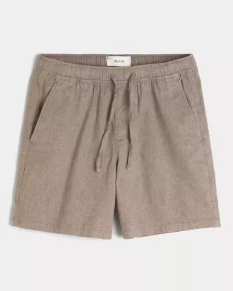 Pantalones cortos de mezcla de lino por encima de la rodilla