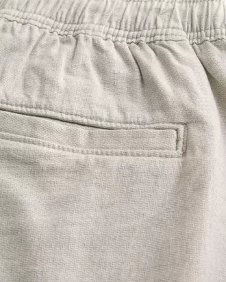 Pantalones cortos de mezcla de lino por encima de la rodilla