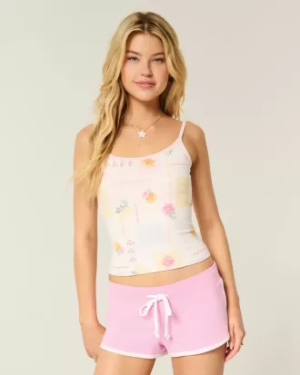 Pantalones cortos de polar con estampado de surf Pantalones cortos de polar con estampado de surf