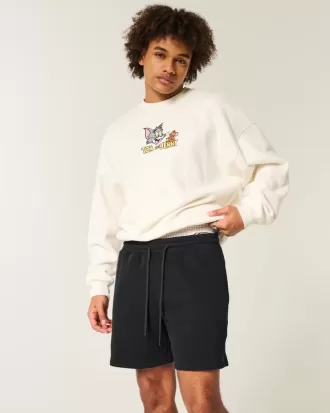 Pantalones cortos de polar holgados hasta la mitad del muslo