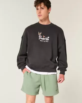 Pantalones cortos de polar holgados hasta la mitad del muslo