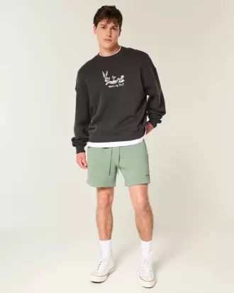 Pantalones cortos de polar holgados hasta la mitad del muslo