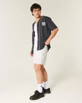 Pantalones cortos de polar holgados hasta la mitad del muslo