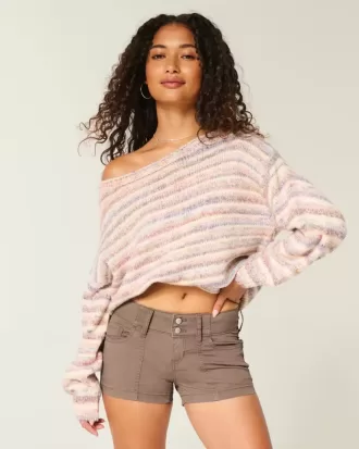Pantalones cortos de popelina de tiro bajo
