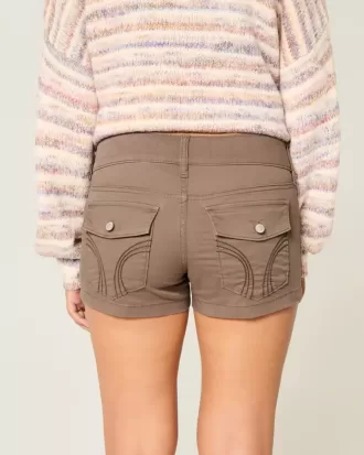 Pantalones cortos de popelina de tiro bajo