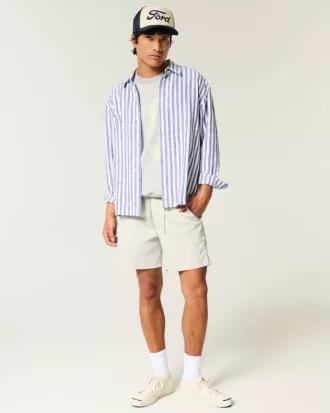 Pantalones cortos de sarga hasta medio muslo