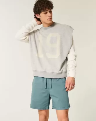 Pantalones cortos de sarga hasta medio muslo