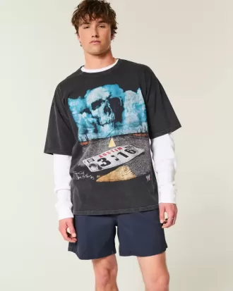 Pantalones cortos de sarga hasta medio muslo