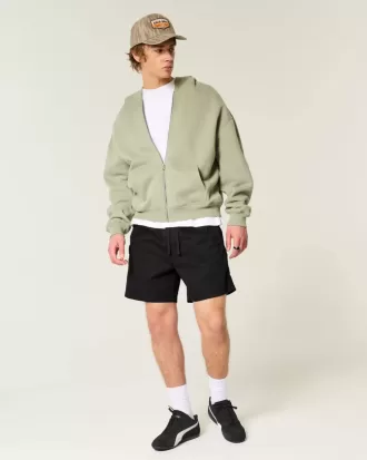 Pantalones cortos de sarga hasta medio muslo