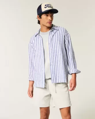 Pantalones cortos de sarga hasta medio muslo