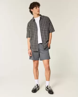Pantalones cortos de sarga hasta medio muslo