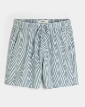 Pantalones cortos de seersucker por encima de la rodilla