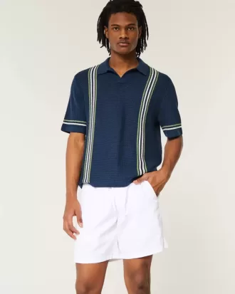 Pantalones cortos de seersucker por encima de la rodilla
