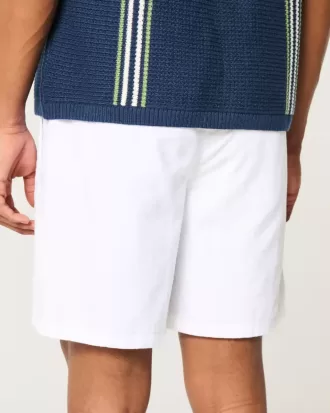 Pantalones cortos de seersucker por encima de la rodilla