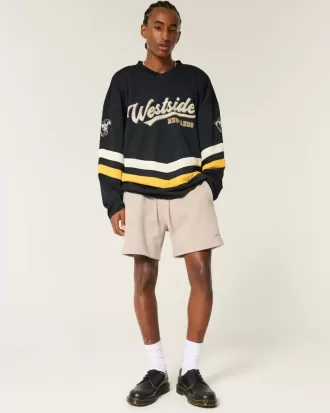 Pantalones cortos holgados de polar hasta la mitad del muslo Hollister Feel Good