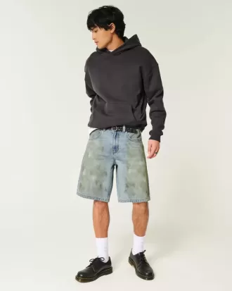 Pantalones cortos vaqueros holgados y engrasados