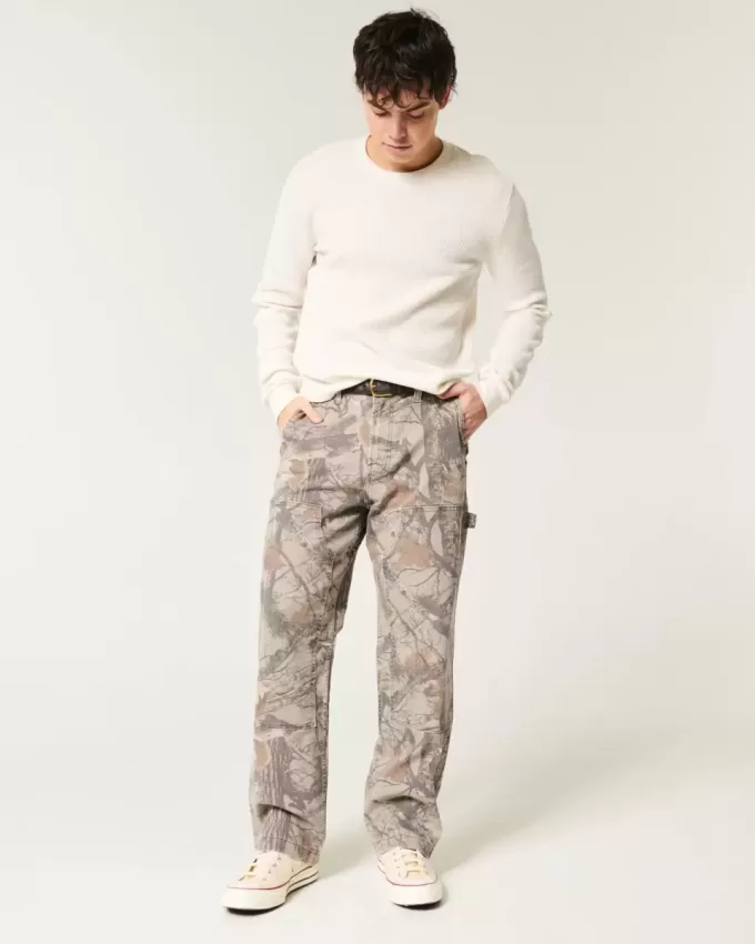 Pantalones de carpintero holgados de camuflaje Pantalones de carpintero holgados de camuflaje