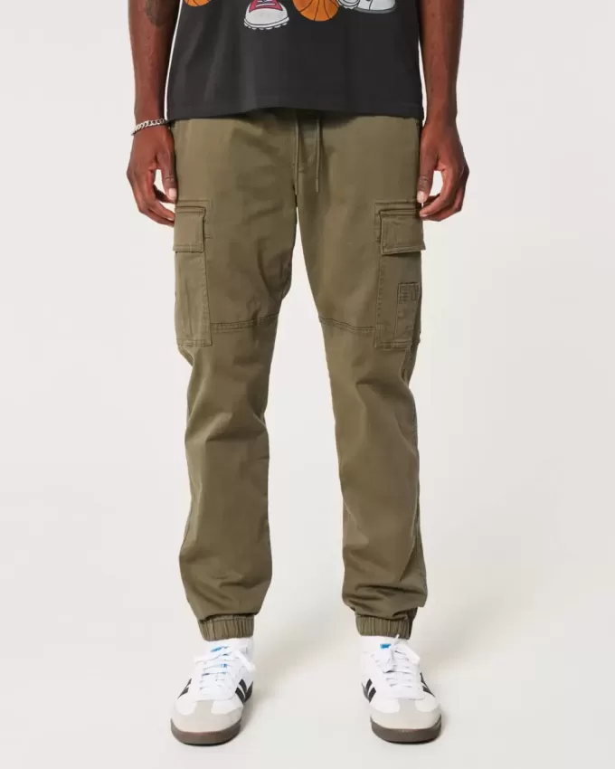 Pantalones deportivos cargo de sarga relajados Pantalones deportivos cargo de sarga relajados